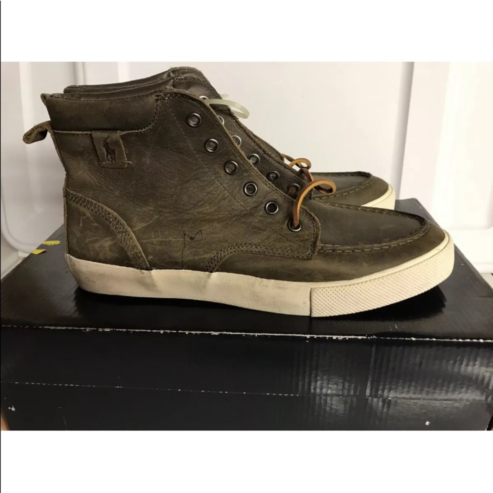 Polo Ralph Lauren Brown Leather ankle 9.5
